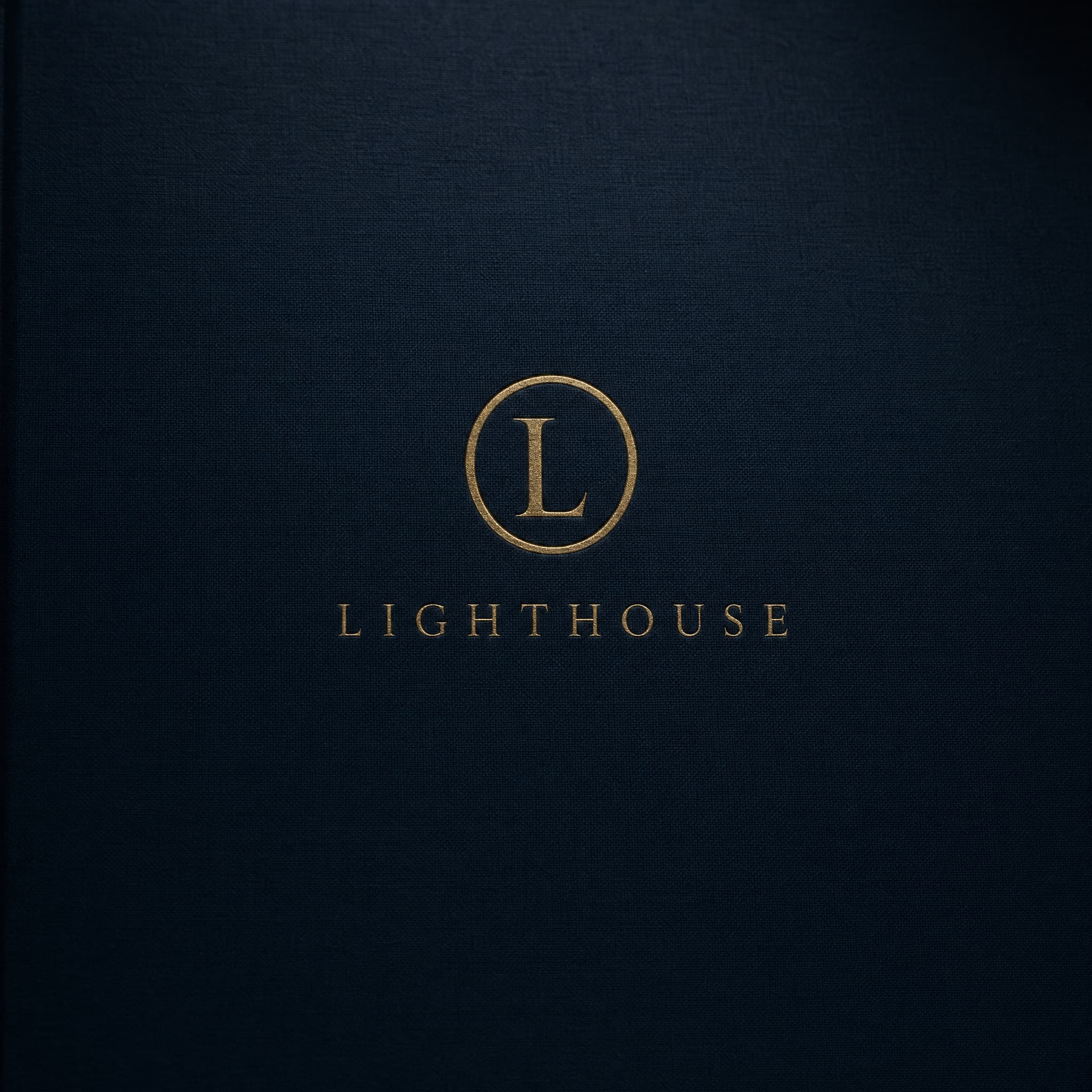 A lighthouse standing against a darkening sky, its lamp lit before the weather turns.